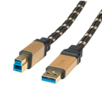 Kabel USB3.0 za printer  A/B M/M, 3.0m, crno/zlatni
